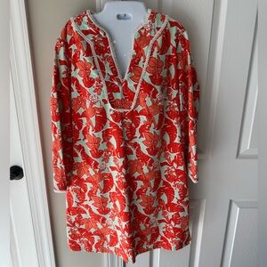 Sail to Sable Orange, Mint Green and White Dress Size L